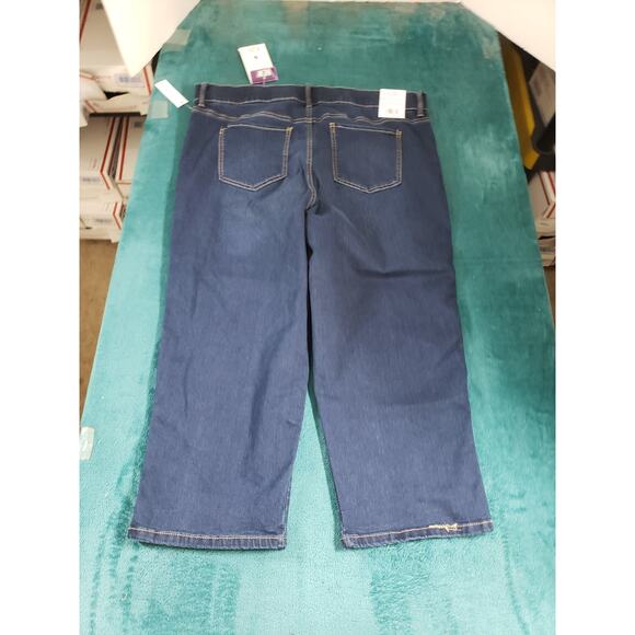Gloria Vanderbilt Jeans Size 16 W Womens Blue Pants Stretch Pull on Capri NWT - Picture 14 of 16